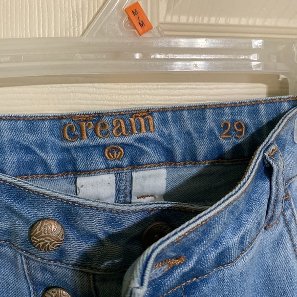 NWT Cream jeans high waist. 14in length 38in - Picture 4 of 5